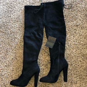 Faux Suede Knee Highs